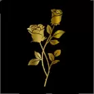 Gold Roses 601g Faux Inlay Water Slide Decal